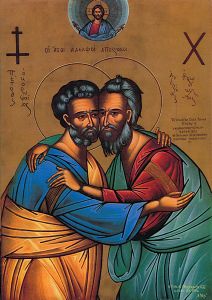 Ikone der Apostel Petrus (links) und Andreas.
